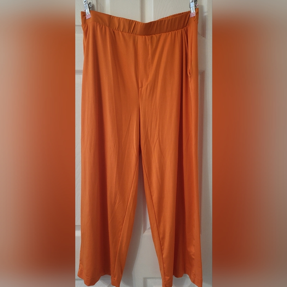 Kenneth Cole New York Bold Orange Wide Leg Pants